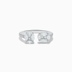 Rings|Effy Jewelry Pave Classica 14K White Gold Open Shank Diamond Ring