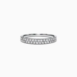 Rings|Effy Jewelry Pave Classica 14K White Gold Two Row Pave Diamond Band, 0.37 TCW