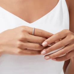 Rings|Effy Jewelry Pave Classica 14K White Gold Two Row Pave Diamond Band, 0.37 TCW