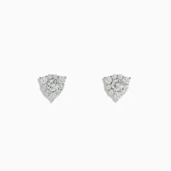 Earrings|BH Multi Pave Classica 14K White Gold Diamond Triangle Stud Earrings