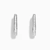 Earrings|Effy Jewelry Pave Classica 14K White Gold 7/8" Diamond Hoop Earrings 0.46 TCW
