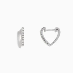 Earrings|BH Multi Pave Classica 14K White Gold Diamond Huggie Earrings, 0.22 TCW