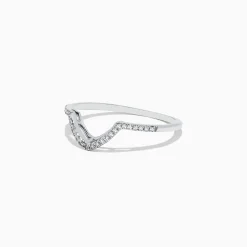 Rings|Effy Jewelry Pave Classica 14K White Gold Diamond Wedding Band, 0.13 TCW