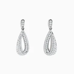 Earrings|Effy Jewelry Pave Classica 14K White Gold Diamond Drop Earrings
