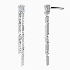 Earrings|Effy Jewelry Pave Classica 14K White Gold Diamond Drop Earrings