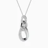 Necklaces & Pendants|Effy Jewelry Pave Classica 14K White Gold Diamond Interlocking Links Pendant