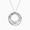 Necklaces & Pendants|BH Multi Pave Classica 14K White Gold Diamond Crossover Pendant 0.70 TCW