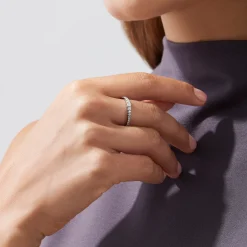 Rings|Effy Jewelry Pave Classica 14K White Gold Diamond Band, 0.31 TCW