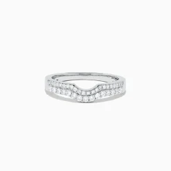 Rings|BH Multi Pave Classica 14K White Gold Curved Diamond Band, 0.32 TCW