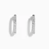 Earrings|Effy Jewelry Pave Classica 14K White Gold Diamond Hoop Earrings
