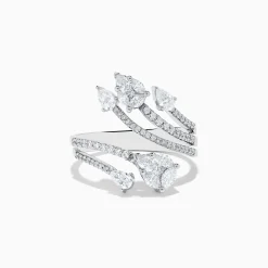 Rings|Effy Jewelry Pave Classica 14k White Gold Open Shank Diamond Ring 1.0 TCW