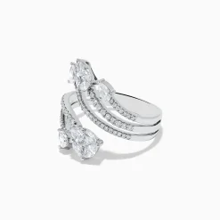 Rings|Effy Jewelry Pave Classica 14k White Gold Open Shank Diamond Ring 1.0 TCW