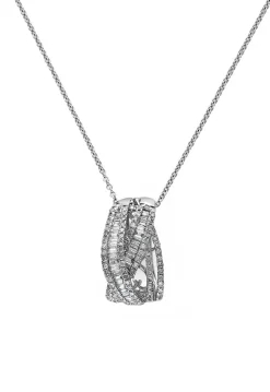 Necklaces & Pendants|Effy Jewelry Pave Classica 14K White Gold Diamond Pendant, 0.75 TCW