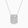 Necklaces & Pendants|Effy Jewelry Pave Classica 14K White Gold Diamond Necklace