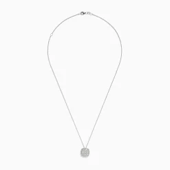 Necklaces & Pendants|BH Multi Pave Classica 14K White Gold Square Diamond Pendant 0.98 TCW