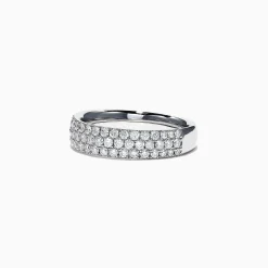 Rings|Effy Jewelry Pave Classica 14K White Gold Three Row Pave Diamond Band, 0.84 TCW