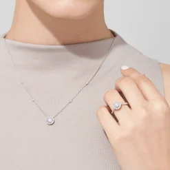 Rings|Effy Jewelry Pave Classica 14K White Gold Diamond Halo Ring, 0.59 TCW