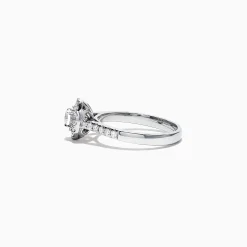 Rings|Effy Jewelry Pave Classica 14K White Gold Diamond Halo Ring, 0.59 TCW