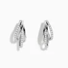 Earrings|Effy Jewelry Pave Classica 14K White Gold Half Hoop Diamond Earrings