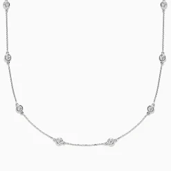 Necklaces & Pendants|BH Multi Pave Classica 14K White Gold Diamond Station Necklace, 1.50 TCW