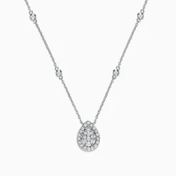 Necklaces & Pendants|Effy Jewelry Pave Classica 14K White Gold Diamond Necklace, 0.41 TCW