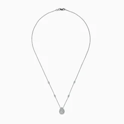 Necklaces & Pendants|Effy Jewelry Pave Classica 14K White Gold Diamond Necklace, 0.41 TCW