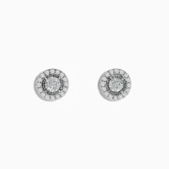 Earrings|Effy Jewelry Pave Classica 14K White Gold Diamond Earrings