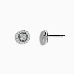 Earrings|Effy Jewelry Pave Classica 14K White Gold Diamond Earrings