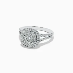 Rings|Effy Jewelry Pave Classica 14K White Gold Square Diamond Ring 0.97 TCW