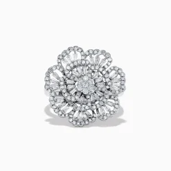 Rings|Effy Jewelry Pave Classica 14K White Gold Diamond Flower Ring
