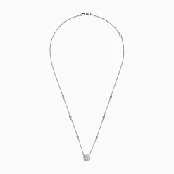 Necklaces & Pendants|Effy Jewelry Pave Classica 14K White Gold Diamond Station Cluster Pendant Necklace, 0.82 TCW