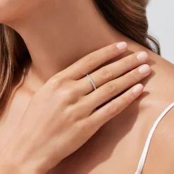 Rings|Effy Jewelry Pave Classica 14K White Gold Diamond Band, 0.34 TCW