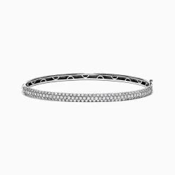Bracelets|Effy Jewelry Pave Classica 14K White Gold Diamond Bangle, 1.47 TCW