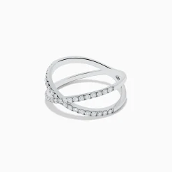 Rings|Effy Jewelry Pave Classica 14K White Gold Diamond Criss Cross Ring, 0.40 TCW