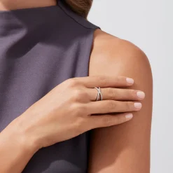 Rings|Effy Jewelry Pave Classica 14K White Gold Diamond Criss Cross Ring, 0.40 TCW