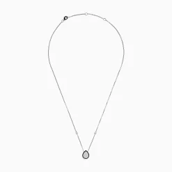 Necklaces & Pendants|Effy Jewelry Pave Classica 14K White Gold Diamond and Enamel Necklace