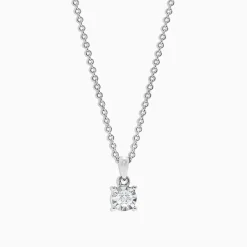 Necklaces & Pendants|Effy Jewelry Pave Classica 14K White Gold Diamond Solitaire Pendant, 0.15 TCW