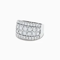 Rings|BH Multi Pave Classica 14K White Gold Diamond Wide Band Ring, 1.54 TCW