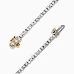 Bracelets|Effy Jewelry Pave Classica 14K Yellow and White Gold Diamond Tennis Bracelet 0.98 TCW