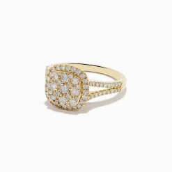 Rings|Effy Jewelry Pave Classica 14K Yellow Gold Square Diamond Ring 0.97 TCW