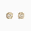 Earrings|Effy Jewelry Pave Classica 14K Yellow Gold Square Diamond Stud Earrings 0.97 TCW