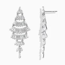 Earrings|Effy Jewelry Pave Classique 14K White Gold Diamond Earrings