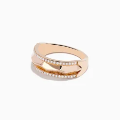 Rings|Effy Jewelry Pave Rose 14K Gold Diamond Band Ring