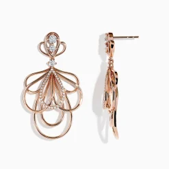 Earrings|Effy Jewelry Pave Rose 14K Gold Diamond Fashion Statement Earrings