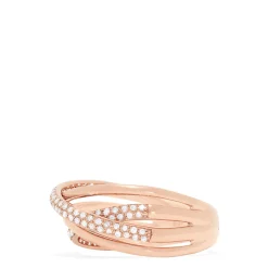 Rings|Effy Jewelry Pave Rose 14K Rose Gold Diamond Crossover Ring, 0.40 TCW