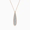 Necklaces & Pendants|BH Multi Pave Rose 14K Rose Gold Diamond Drop Pendant, 0.45 TCW