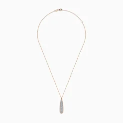 Necklaces & Pendants|BH Multi Pave Rose 14K Rose Gold Diamond Drop Pendant, 0.45 TCW