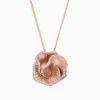 Necklaces & Pendants|Effy Jewelry Pave Rose 14K Rose Gold Diamond Flower Pendant, 0.85 TCW
