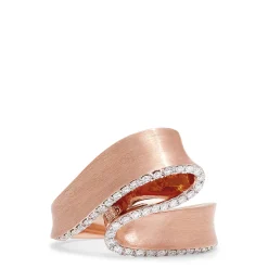 Rings|Effy Jewelry Pave Rose 14K Rose Gold Diamond Ribbon Ring, 0.26 TCW