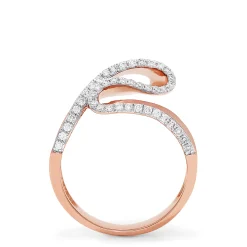 Rings|Effy Jewelry Pave Rose 14K Rose Gold Diamond Ribbon Ring, 0.26 TCW